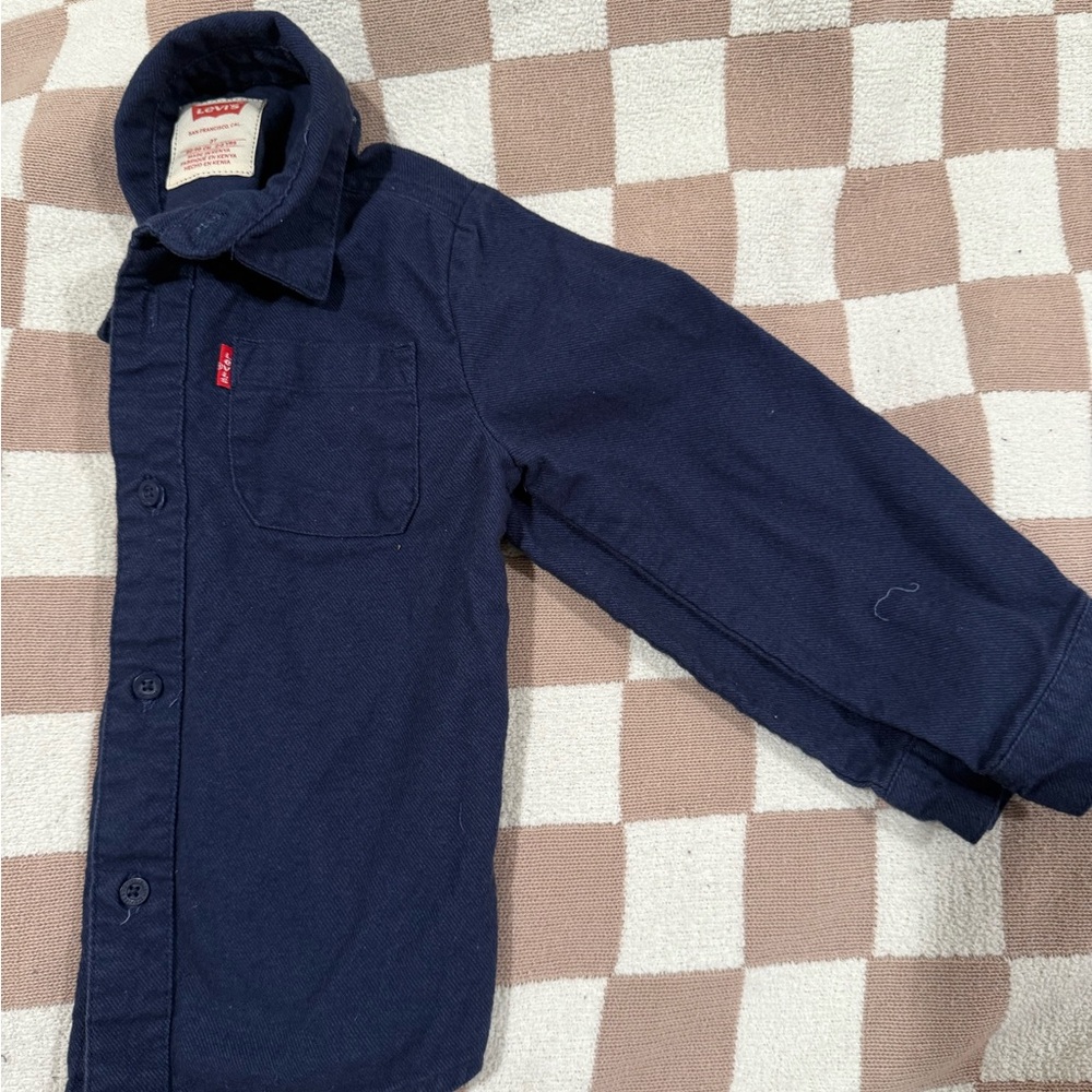 Levi's Kids Dark Blue Button-Down Shirt